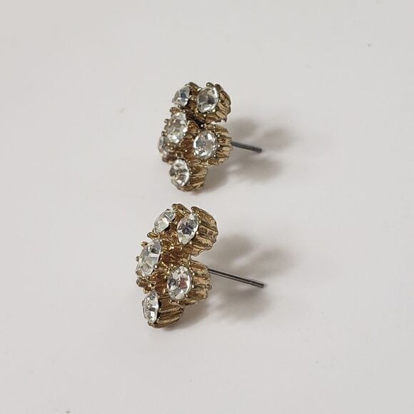 Crystal Embellished Floral Pierced Earrings - Picture 3 of 8